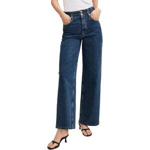 Women's High Waisted Wide Leg Jeans Cotton Poly Stretch Casual Dressy